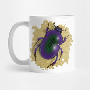 Egyptian Scarab Beetle sitting on the sand Mug